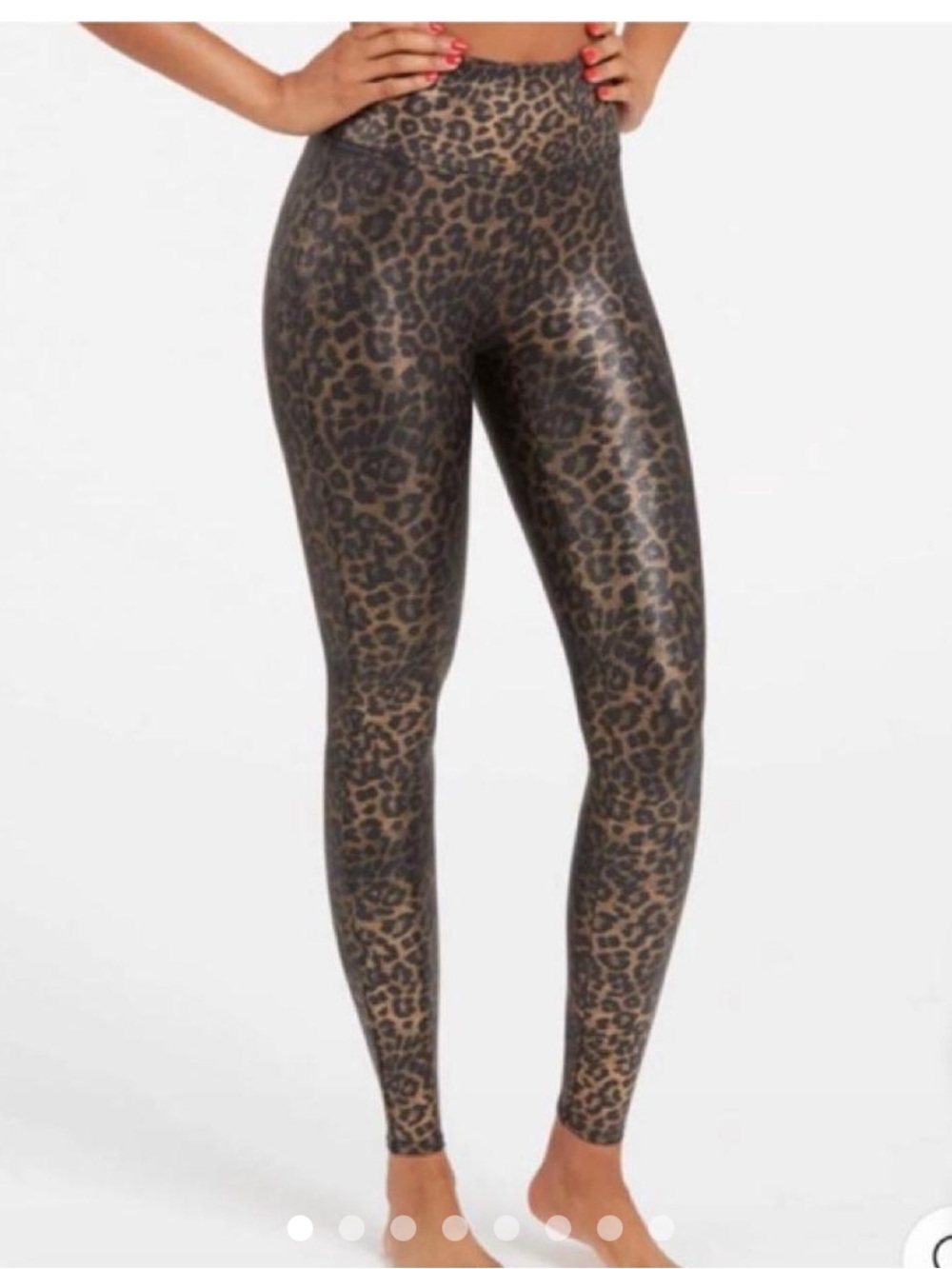Spanx Faux Leather Animal Print Leggings medium
